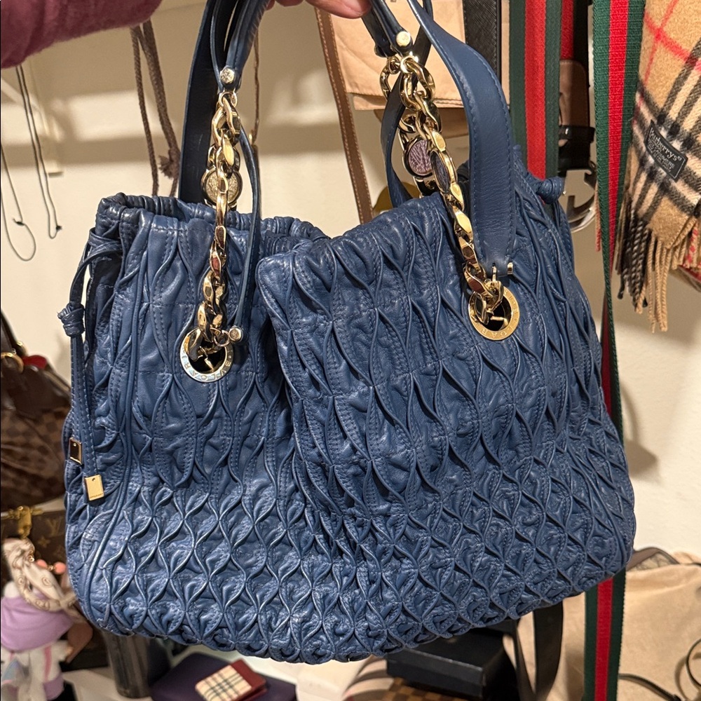 BULGARI Like NEW Blue Quilted Women's Bag